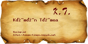 Kámán Tímea névjegykártya