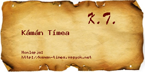 Kámán Tímea névjegykártya