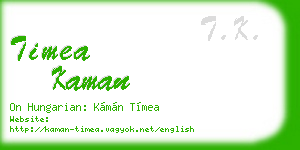 timea kaman business card